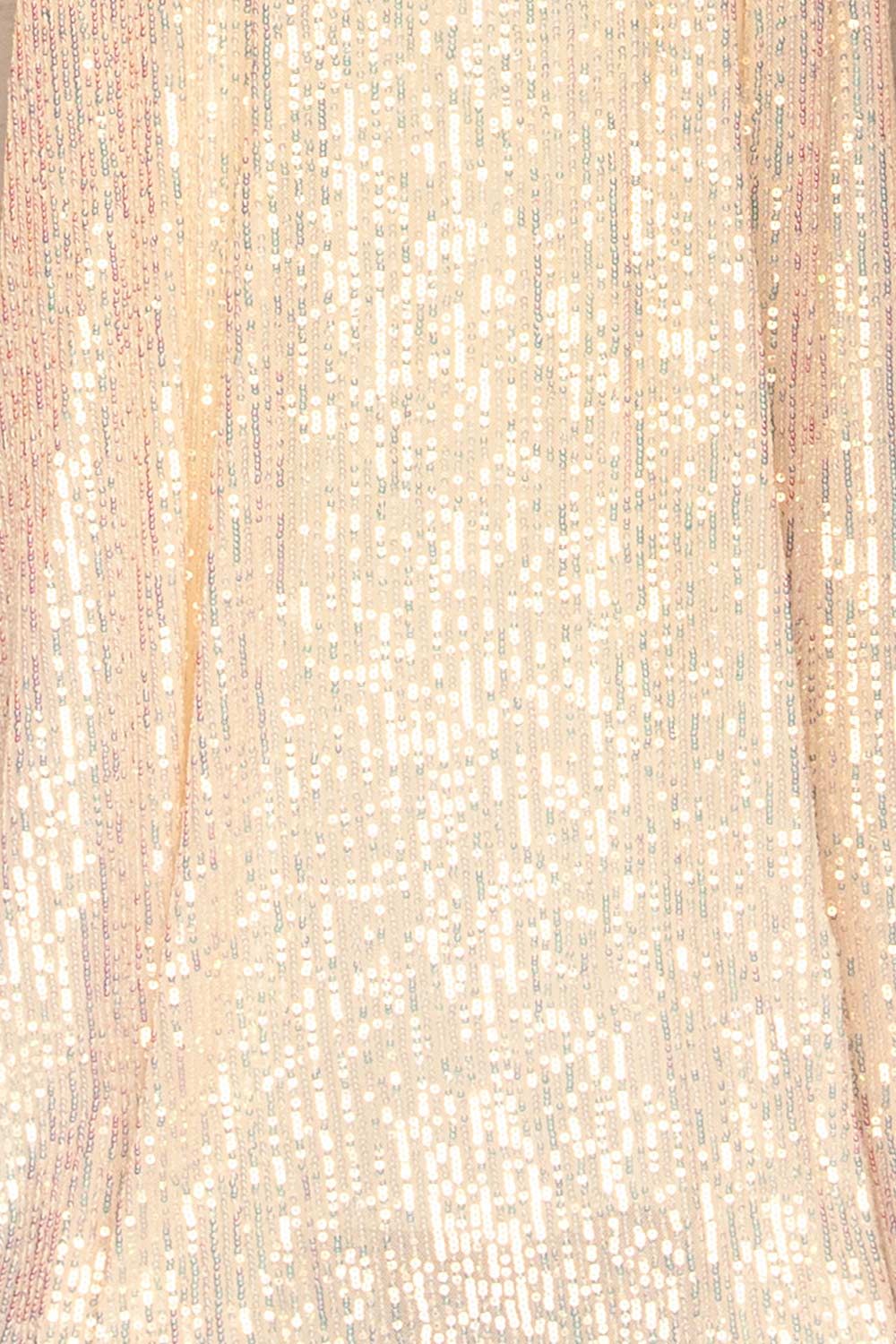 Askim Diamond White Sequin Mermaid Dress fabric close up | La Petite Garçonne