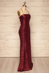 Askim Ruby Red Sequin Mermaid Dress side view | La Petite Garçonne