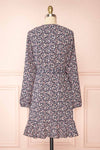 Aslaug Navy Floral Wrap Dress w/ Ruffles | Boutique 1861 back view