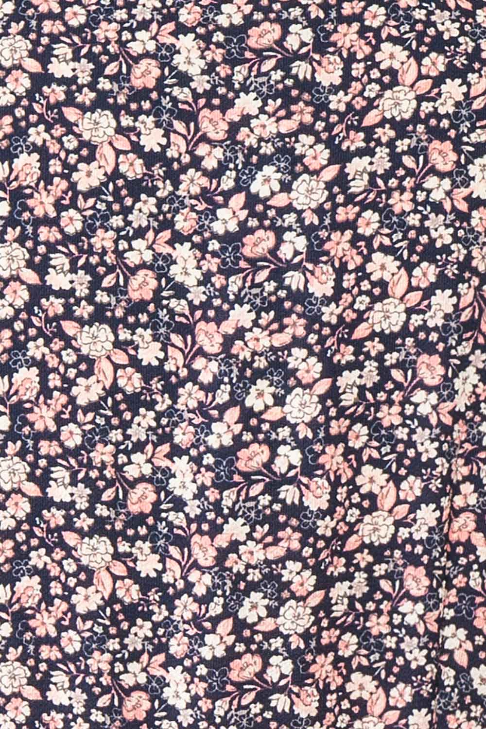 Aslaug Navy Floral Wrap Dress w/ Ruffles | Boutique 1861 fabric 