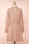 Asma Short Floral Dress w/ High Collar | Boutique 1861  back view