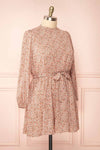 Asma Short Floral Dress w/ High Collar | Boutique 1861 side plus size
