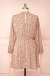 Asma Short Floral Dress w/ High Collar | Boutique 1861 back plus size