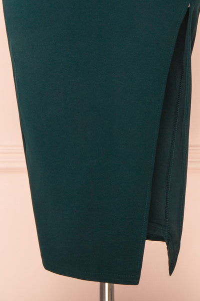 Astoria Green Fitted Midi Dress w/ Cowl Neck | Boutique 1861 bottom
