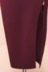 Astoria Wine Fitted Midi Dress w/ Cowl Neck | Boutique 1861 bottom