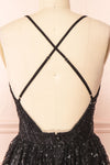 Astral Black Backless Short Sequin Dress | Boutique 1861 back close-up