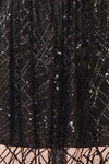 Astral Black Backless Short Sequin Dress | Boutique 1861 fabric