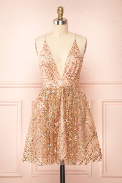 green emerald velvet dress Ladivine CC8885 Elegant Fitted Embellished Formal Gown Rose Gold / 12
