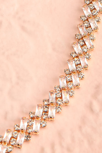 Astrid Gold Crystal Braided Chocker | Boutique 1861 flat close-up