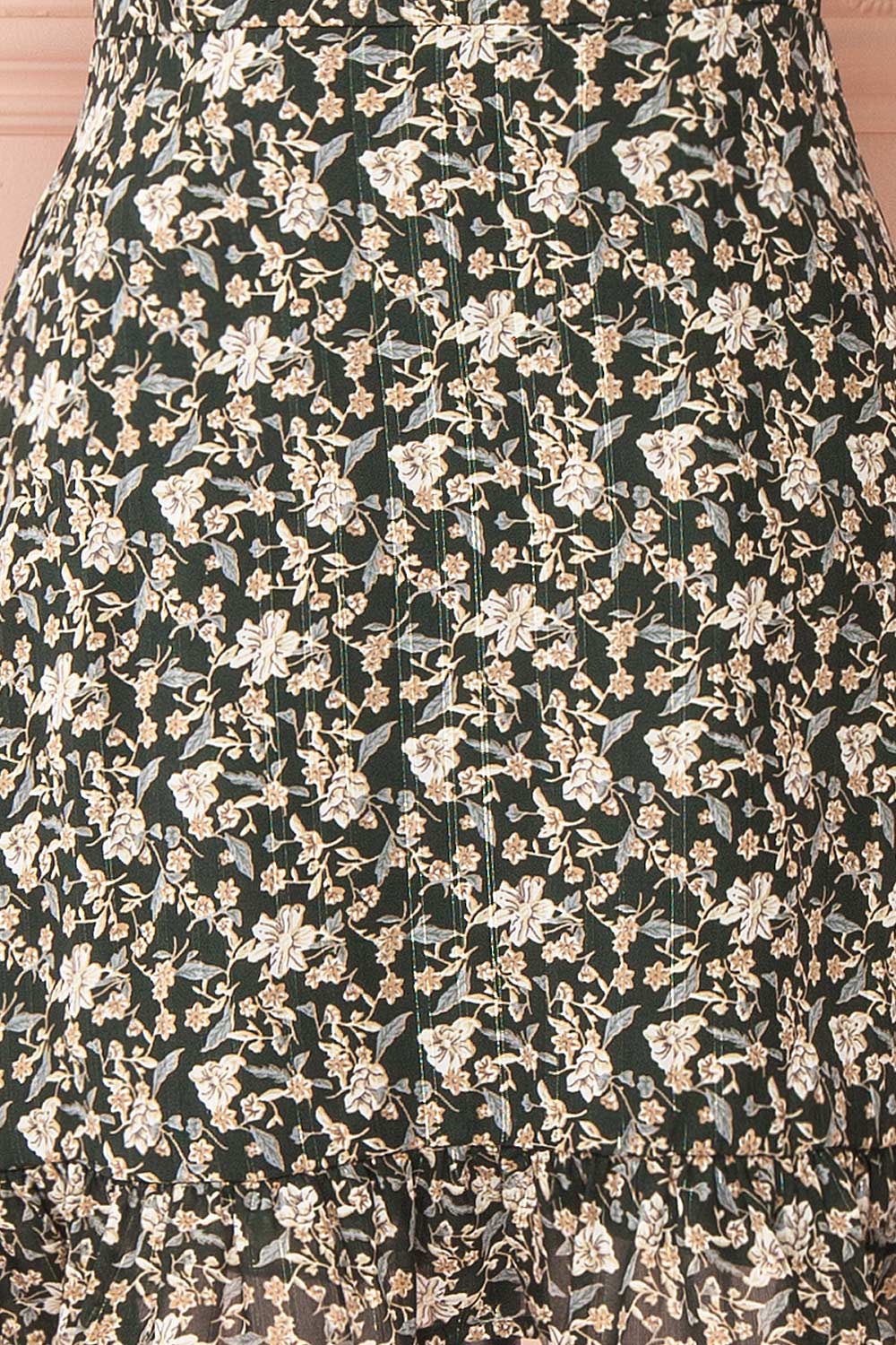 Atawa Short Sleeve Green Floral Dress | Boutique 1861  fabric