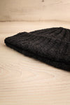 Ater Black Soft Knit Rolled Up Tuque | La petite garçonne flat view