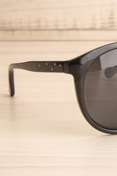 Athlone Black Wayfarer Sunglasses side close-up | La Petite Garçonne