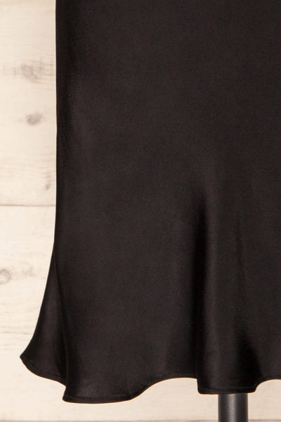 Atlanta Short Black Cowl Neck Slip Dress w/ Lace | La petite garçonne bottom