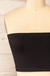 Ator Black Textured Bandeau Top | La petite garçonne front close-up