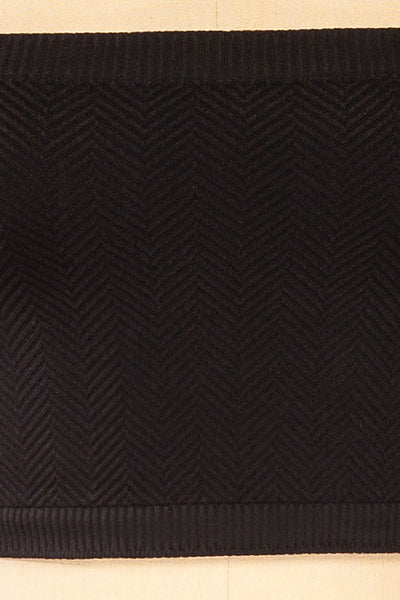 Ator Black Textured Bandeau Top | La petite garçonne fabric