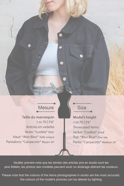 Luokta Black Cropped Jean Jacket | La petite garçonne model infos