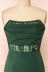 Aubrey Emerald Strapless Maxi Mermaid Dress | Boutique 1861  front close-up