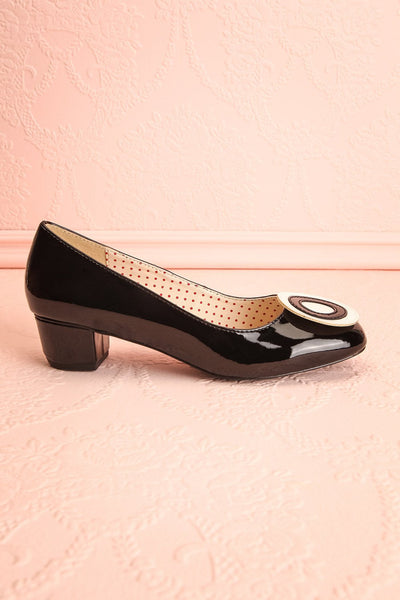 Aubriot Noir Black Patent 60s Inspired Heels | Boutique 1861 6