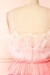 Audee Pink Layered Tulle Midi Dress | Boutique 1861 back close-up