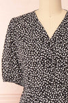 Audesse Black Patterned Midi Dress | Boutique 1861 front close-up