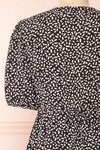 Audesse Black Patterned Midi Dress | Boutique 1861 back close-up