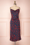 Audrey Jeanne Floral Satin Slip Dress | Robe | Boutique 1861 front view