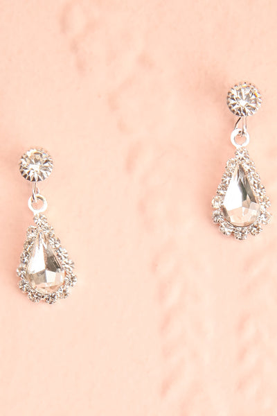 Augustine Crystal Earrings & Necklace Set | Boutique 1861 flat close-up