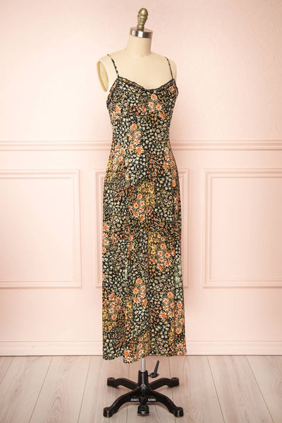 Auriga Floral Midi Dress w/ Thin Straps | Boutique 1861  side view