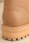 Aurora Beige Lace Up Ankle Boots | La petite garçonne back close-up