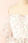 Auroraa Off-Shoulder Short Floral Dress | Boutique 1861 front close- up