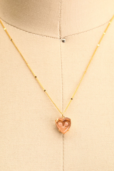 Autumn Aris Gold & Pink Pendant Necklace | Boutique 1861 close-up