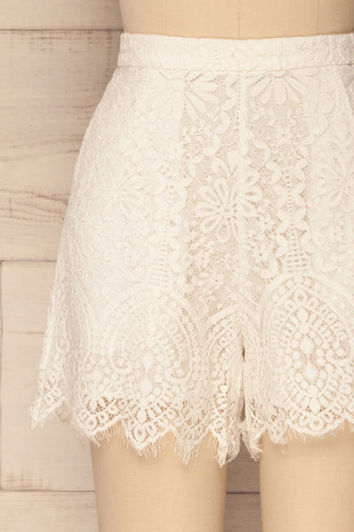 Avanatos White Lace Flared Shorts | La Petite Garçonne