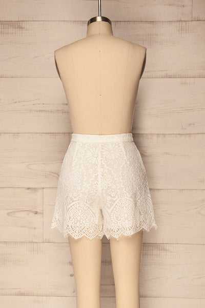 Avanatos White Lace Flared Shorts | La Petite Garçonne