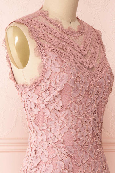 Avariel Dusty Pink Short Dress | Robe Courte | Boutique 1861 side close-up
