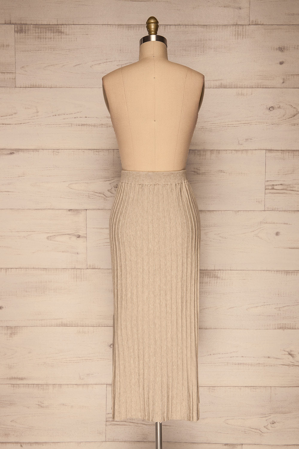 Aveiro Beige Knit Skirt | Jupe Beige | La Petite Garçonne back view 