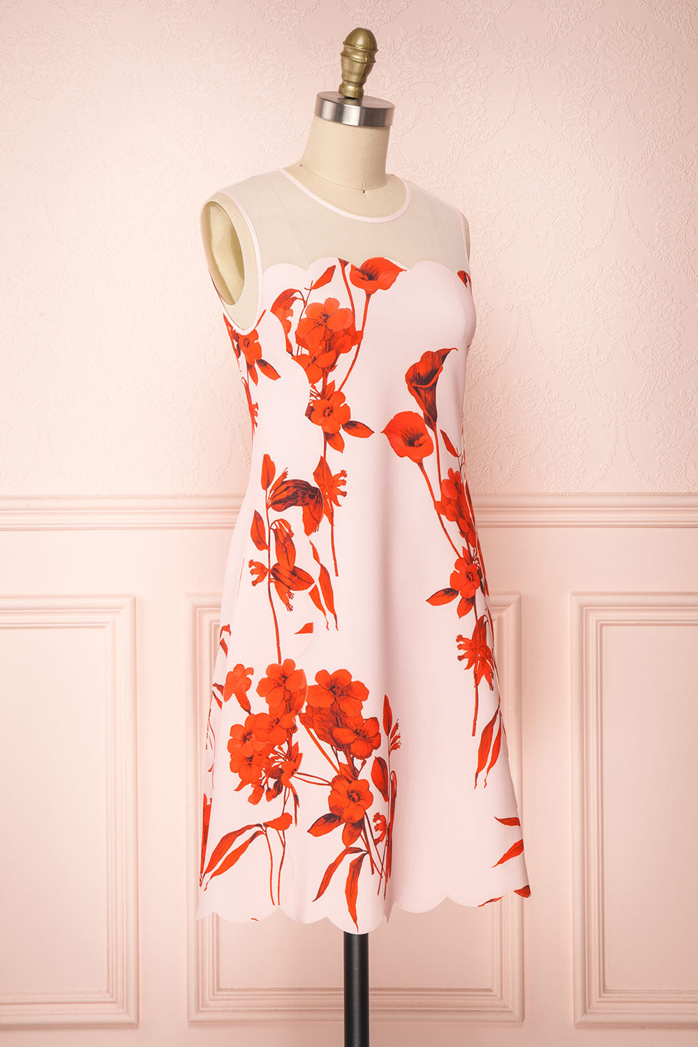 Awala Pink & Red Floral Ted Baker Cocktail Dress | Boutique 1861 3