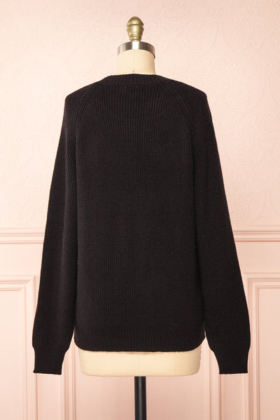 Azalea Black Knit Sweater | Boutique 1861 back view