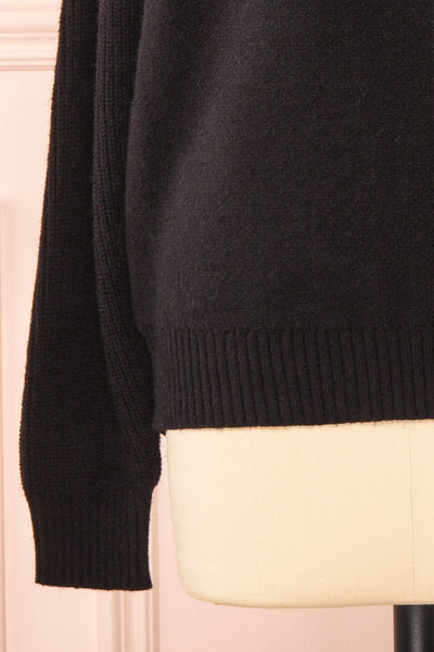 Azalea Black Knit Sweater | Boutique 1861 sleeve