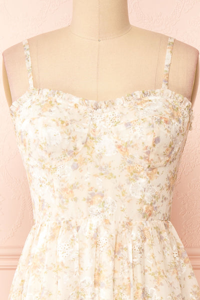 Azin Bustier Floral Midi Dress | Boutique 1861 front close-up