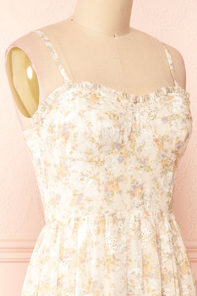 Azin Bustier Floral Midi Dress | Boutique 1861 side close-up