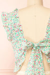 Azra Cropped Floral Top w/ Tie Back | Boutique 1861 back close-up