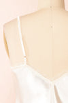 Azula Ivory Satin Cami Top w/ Lace Trim | Boutique 1861 back close-up