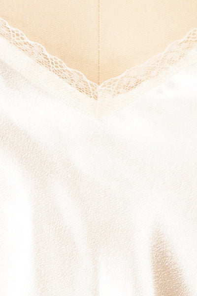 Azula Ivory Satin Cami Top w/ Lace Trim | Boutique 1861 fabric
