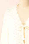 Azza Knit Cardigan w/ Bow Closure | Boutique 1861 front close-up
