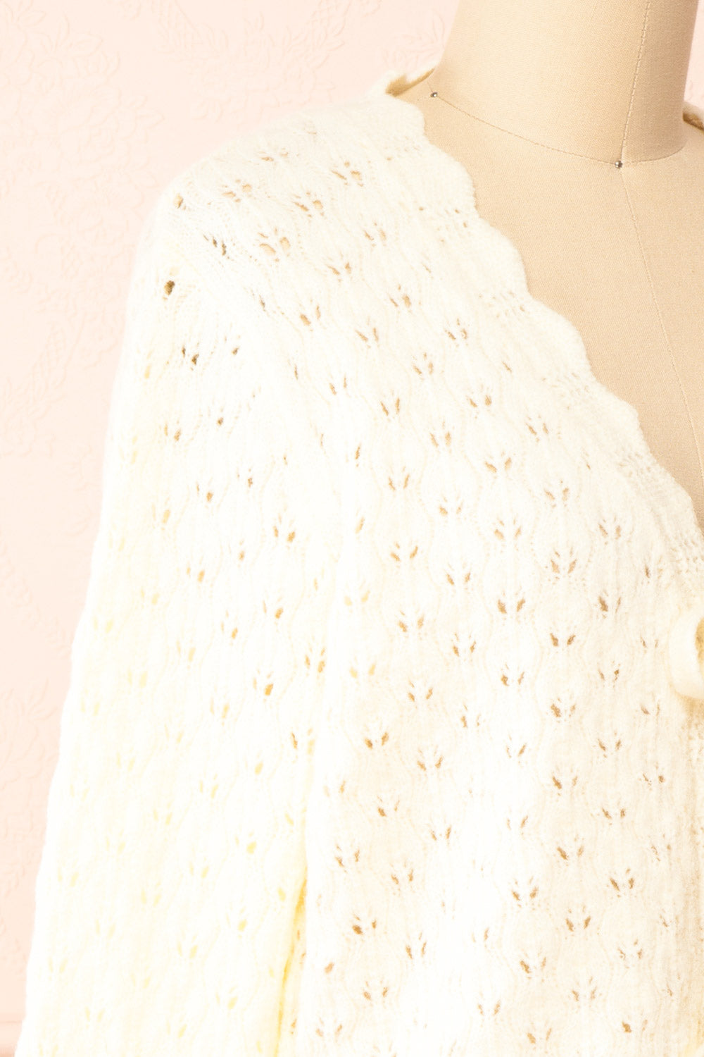 Azza Knit Cardigan w/ Bow Closure | Boutique 1861 side close-up