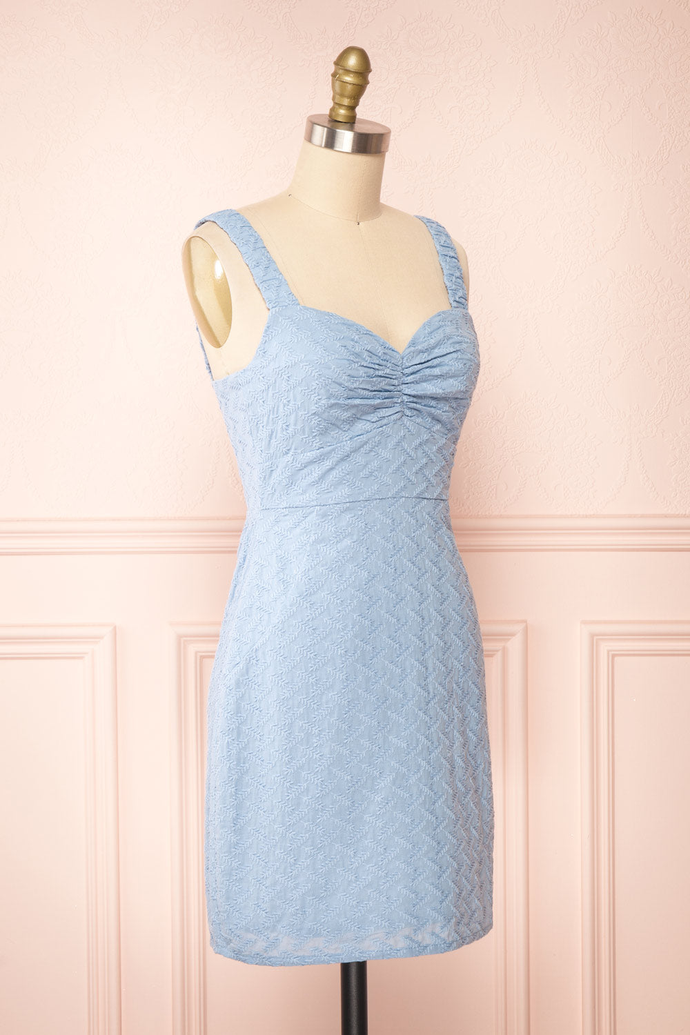 Baab Blue Embroidered Short Dress | Boutique 1861 side view