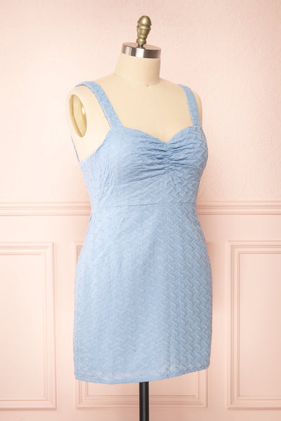 Baab Blue Embroidered Short Dress | Boutique 1861 side plus