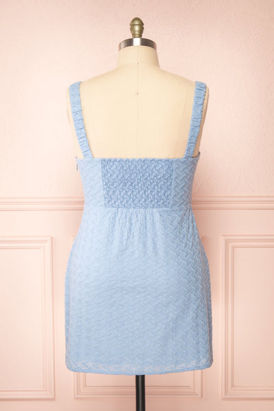 Baab Blue Embroidered Short Dress | Boutique 1861 back plus