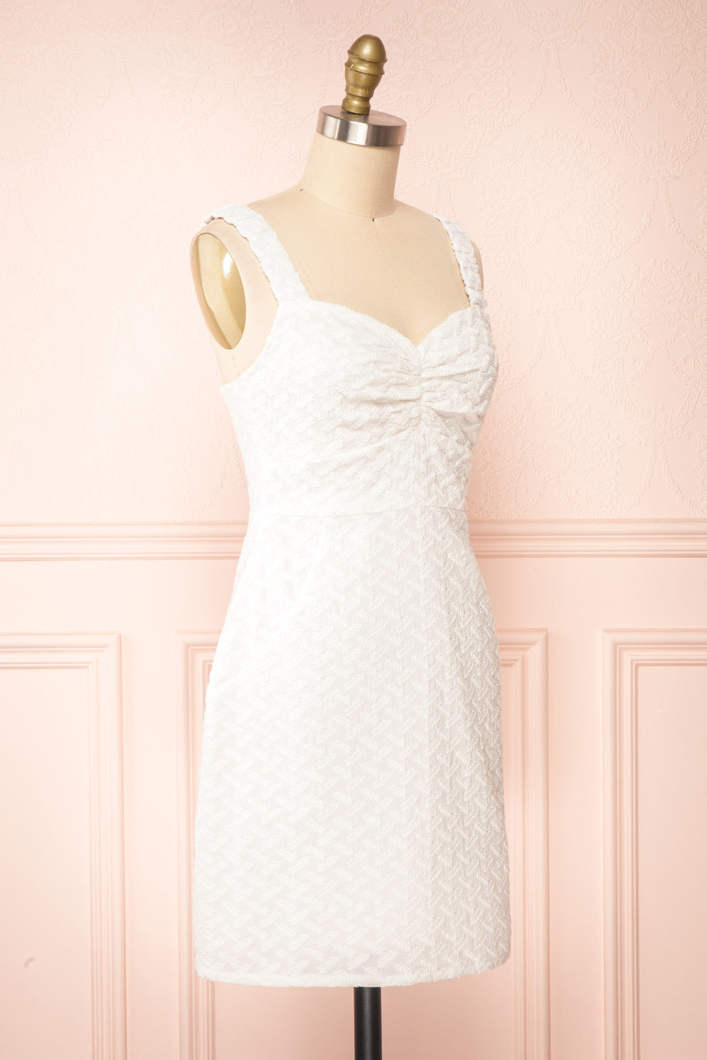 Baab White Embroidered Short Dress | Boutique 1861 side view