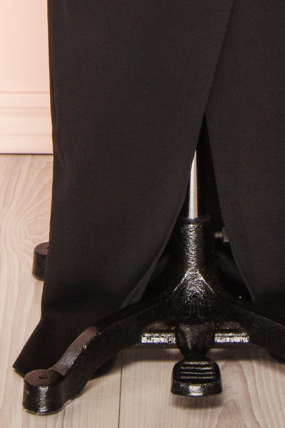 Babette Black Mermaid Maxi Dress w/ Pleated Neckline | Boutique 1861 bottom